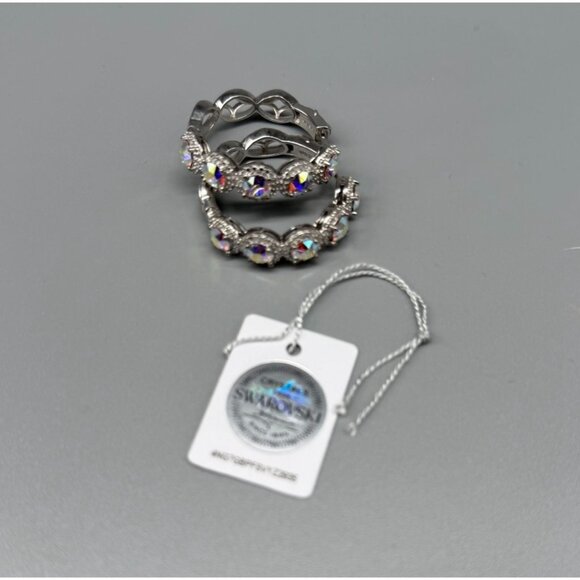 New Karis STS Swarovski Crystals Hoop Earrings Party Cocktail Evening Elegant - Picture 9 of 9